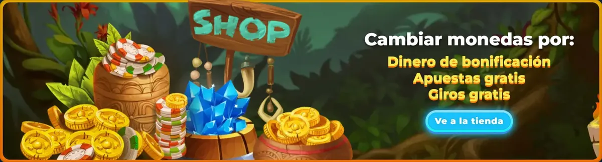 Tienda de Wazamba para cambiar monedas por dinero de bonificación, apuestas gratis y giros gratis